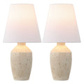 JONATHAN Y Xander 19.5" Minimalist Scandinavian Concrete Effect Resin/Iron Ginger Jar LED Table Lamp, Matte Black (Set of 2), JYL5605A - SET2